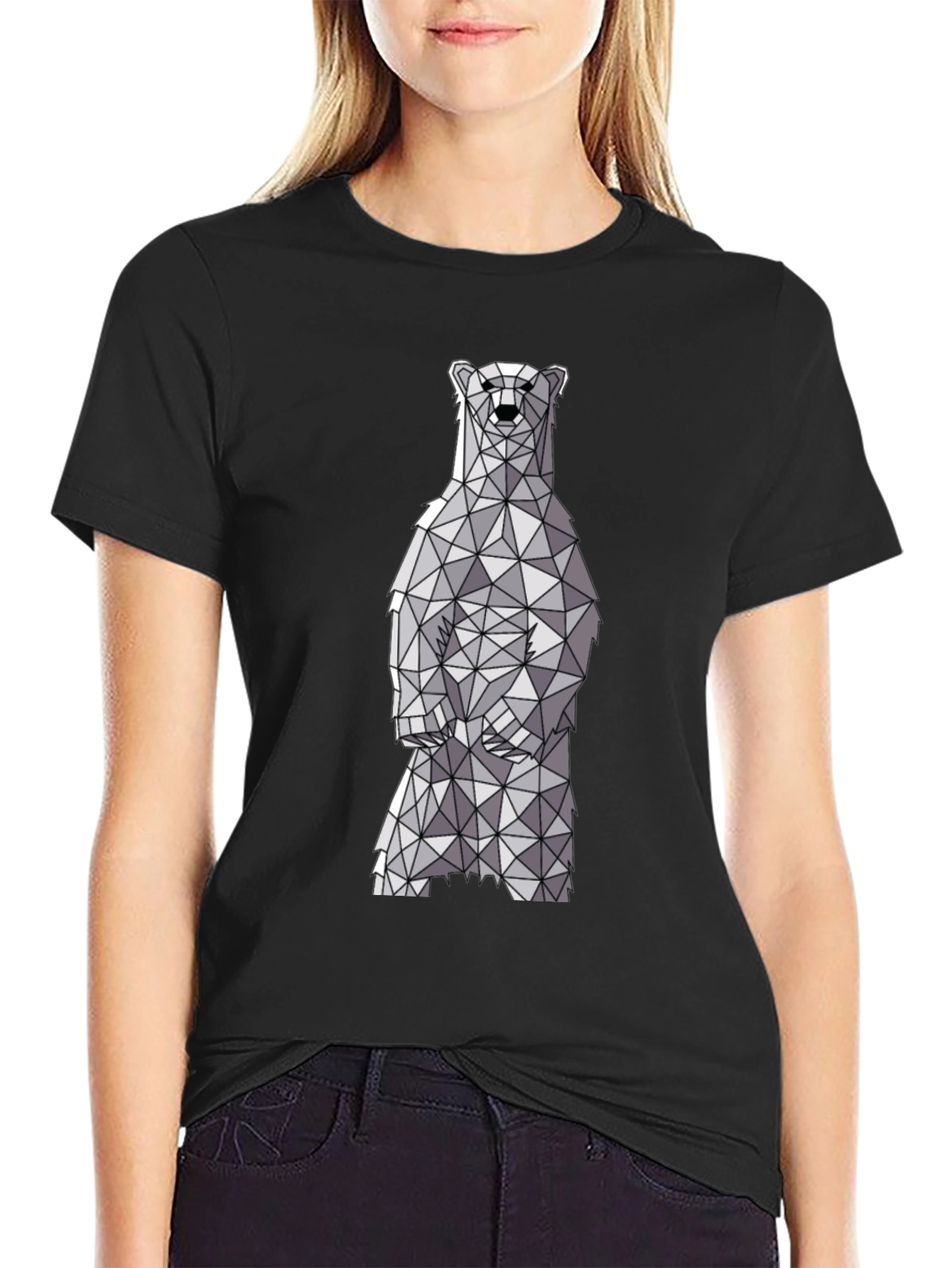 Geometric Polar Bear Graphic T-Shirt