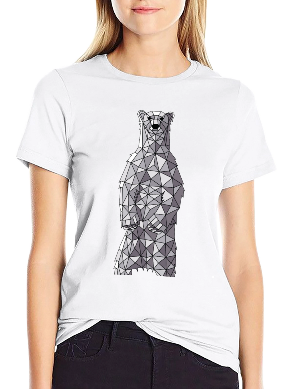 Geometric Polar Bear Graphic T-Shirt