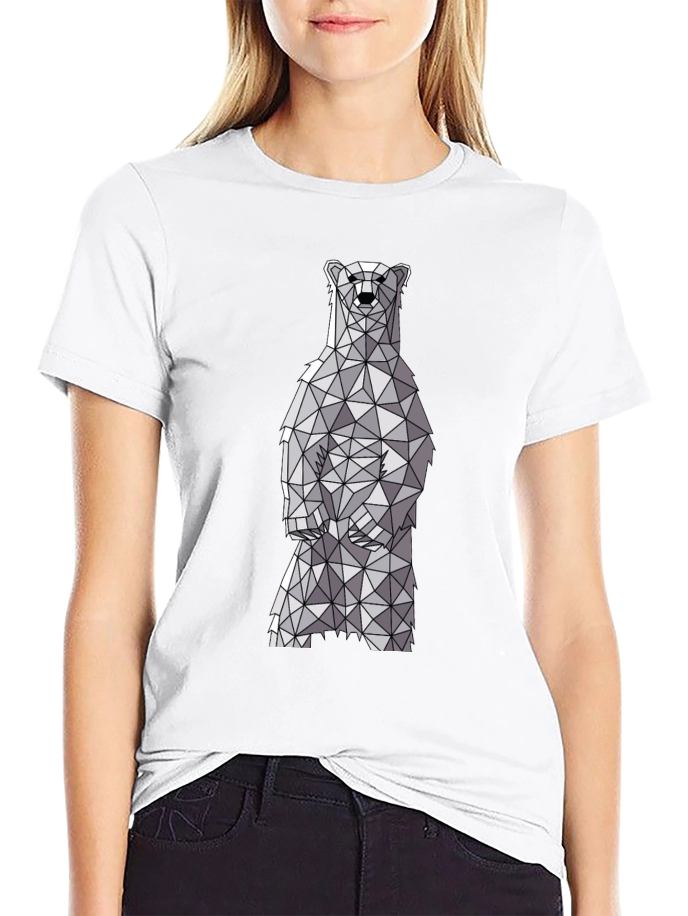 Geometric Polar Bear Graphic T-Shirt