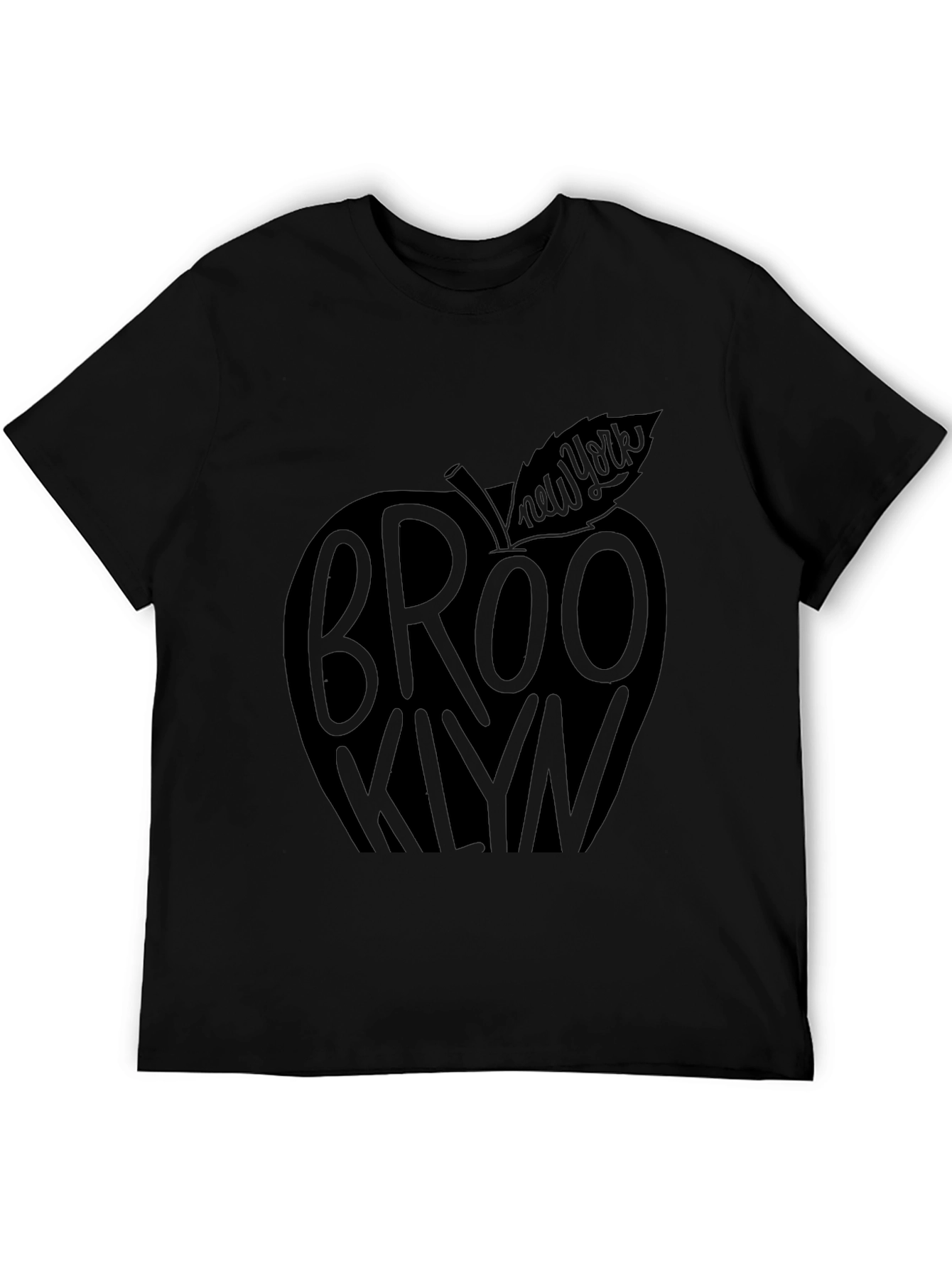 Brooklyn New York Apple Graphic T-Shirt - Black