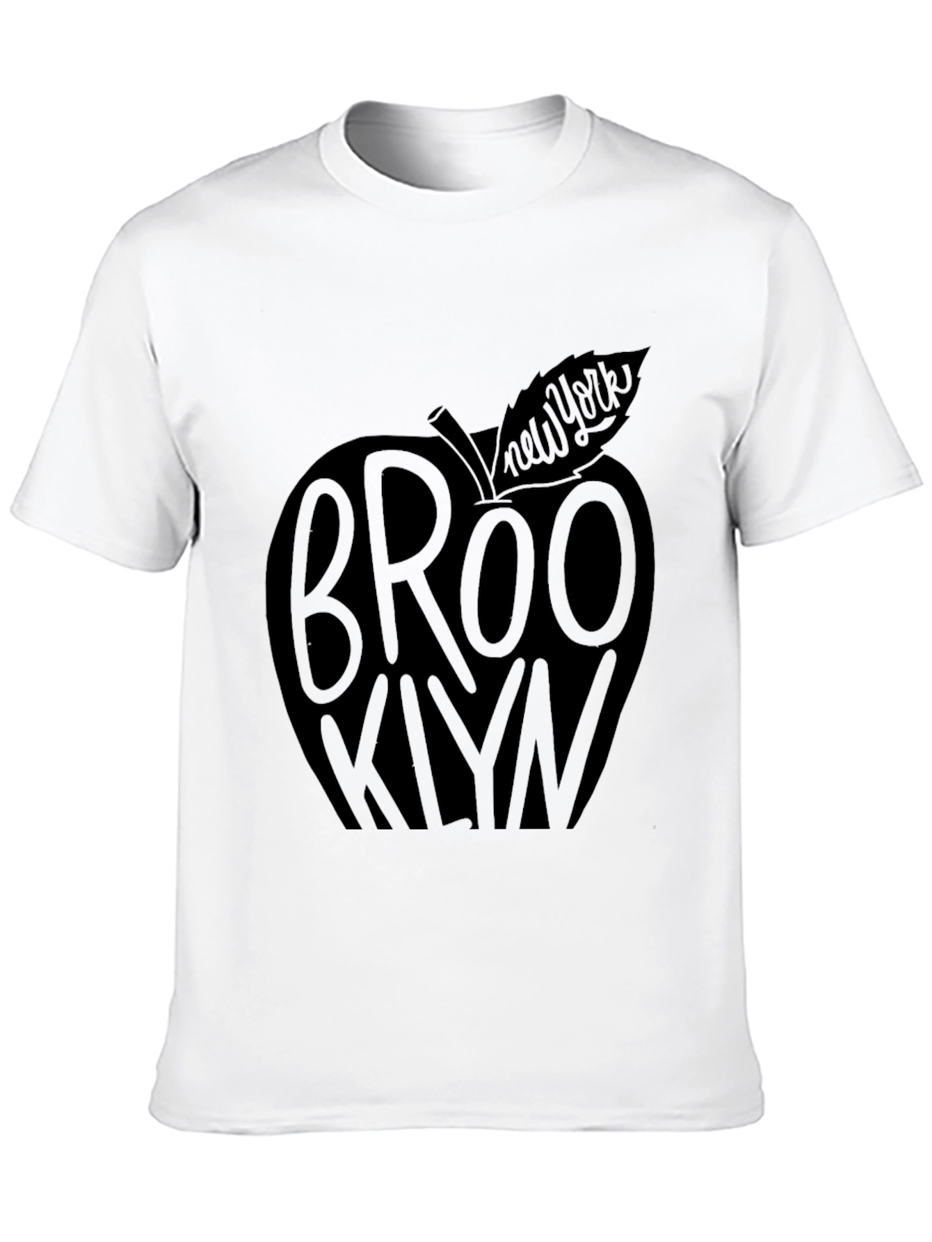 Brooklyn New York Apple Graphic T-Shirt - Black