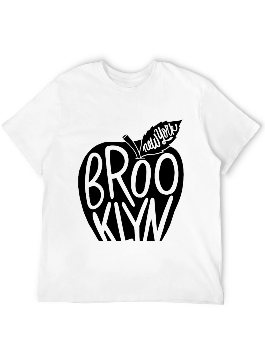 Brooklyn New York Apple Graphic T-Shirt - Black