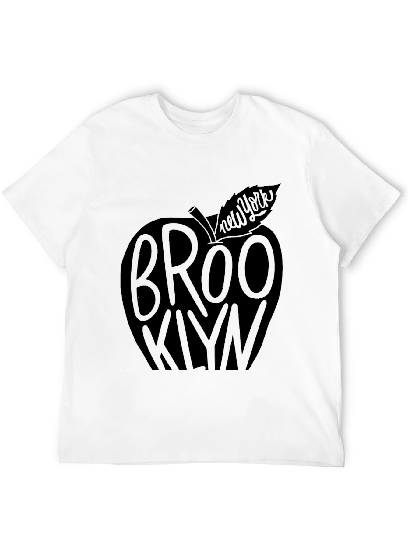 Brooklyn New York Apple Graphic T-Shirt - Black