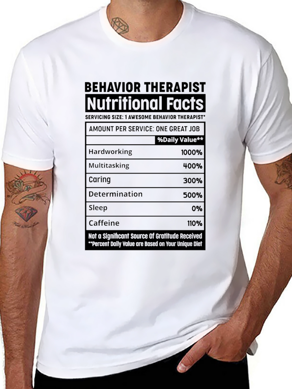 Behavior Therapist Nutritional Facts T-Shirt