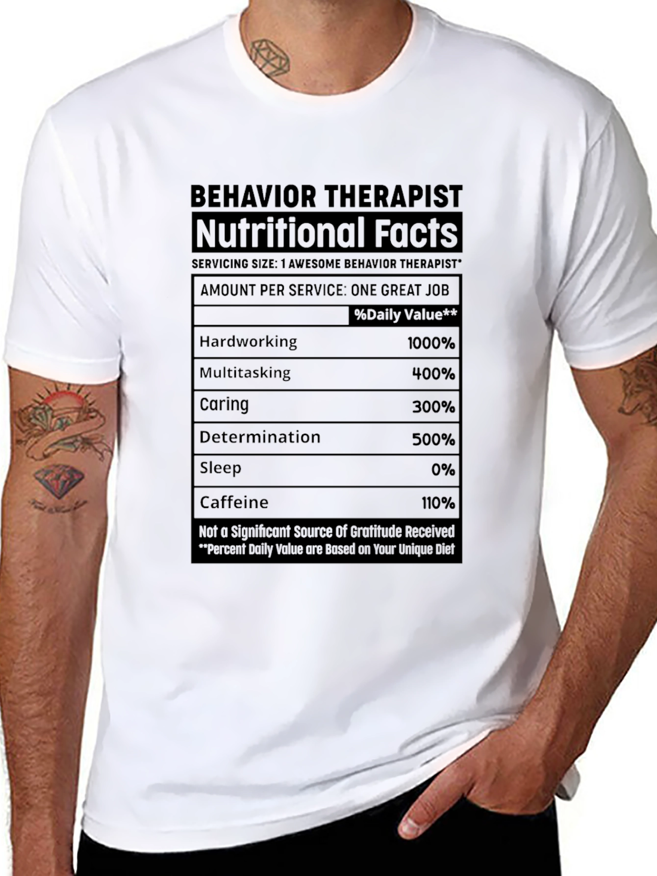 Behavior Therapist Nutritional Facts T-Shirt