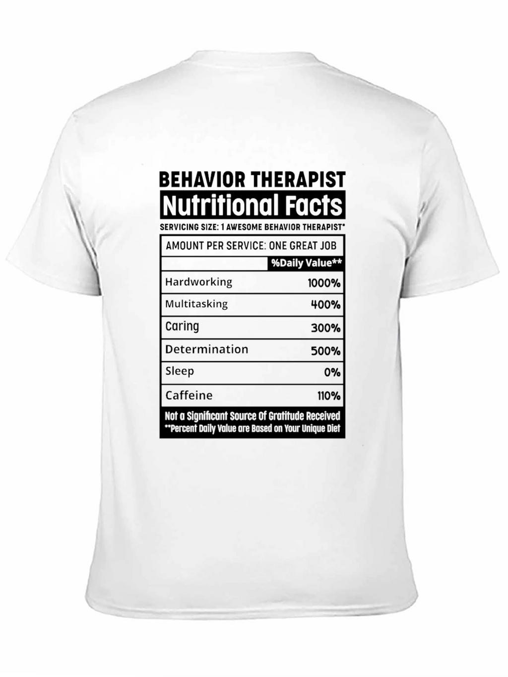 Behavior Therapist Nutritional Facts T-Shirt