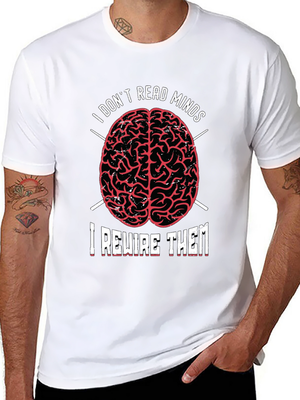 I Dont Read Minds T-Shirt - Brain Design