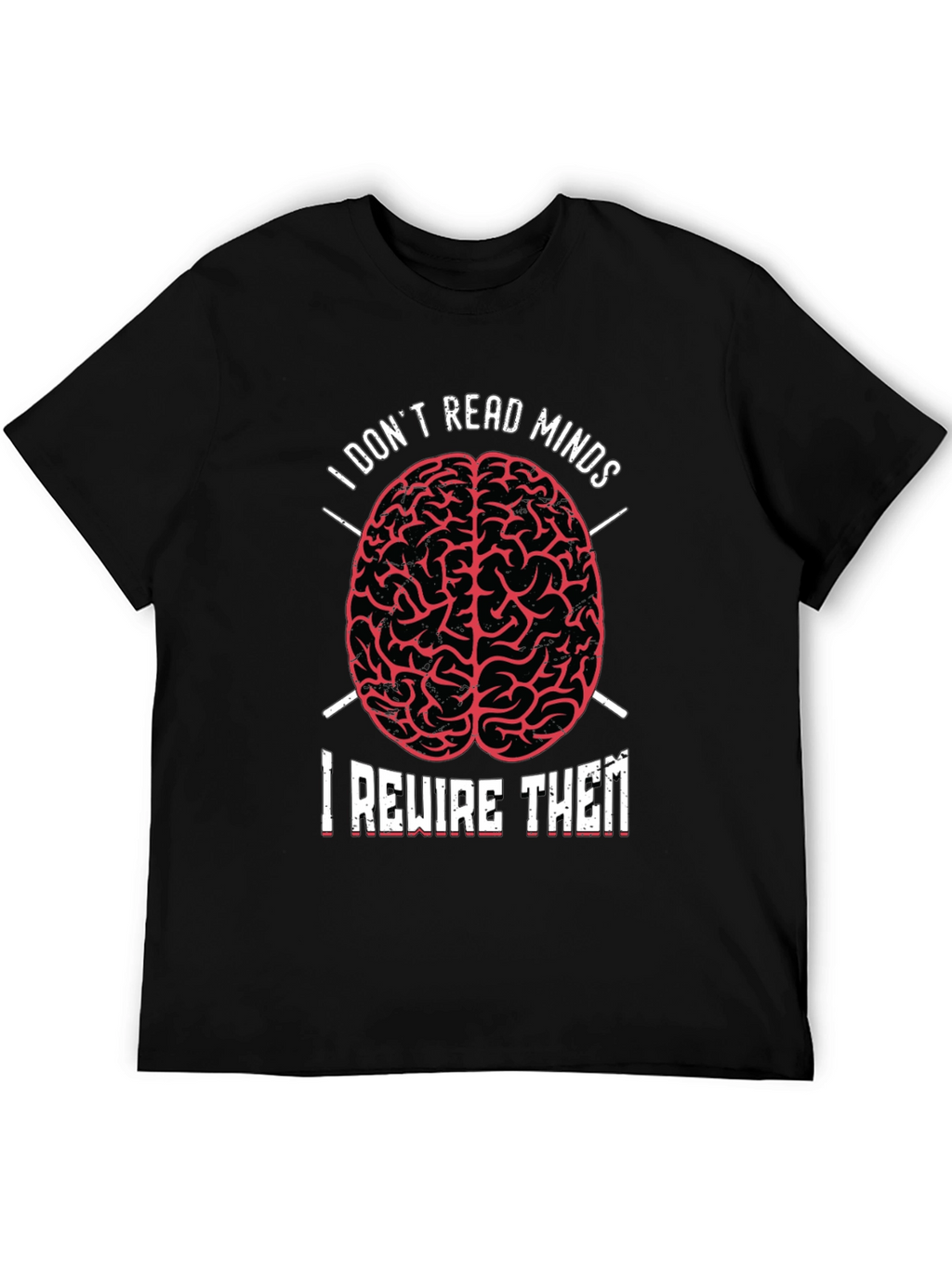 I Dont Read Minds T-Shirt - Brain Design