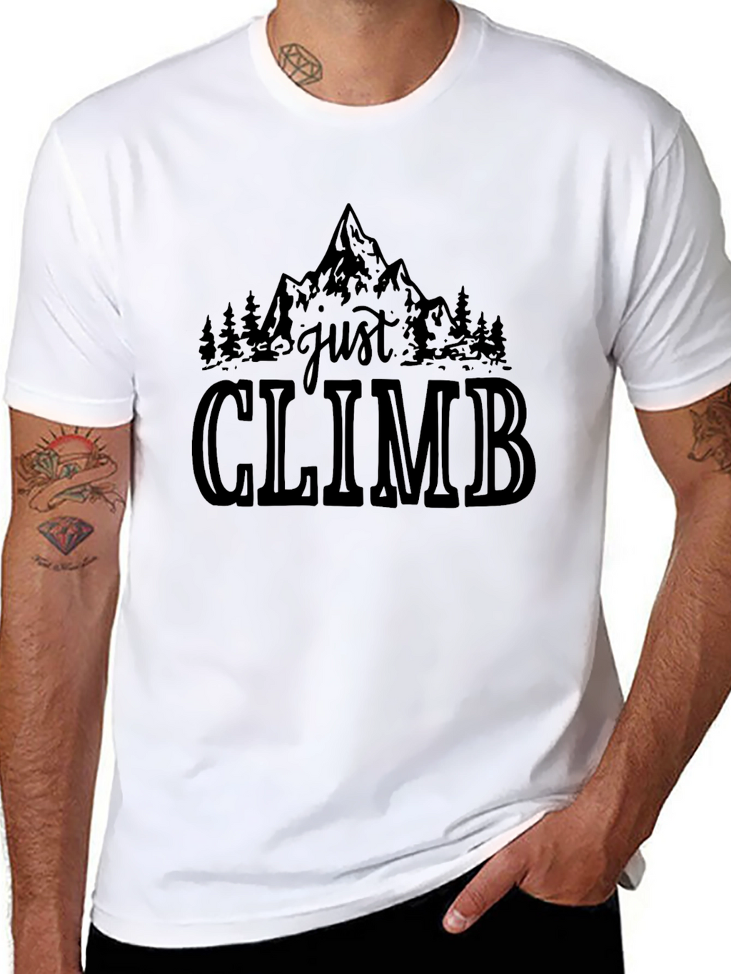 Just Climb Black Graphic T-Shirt