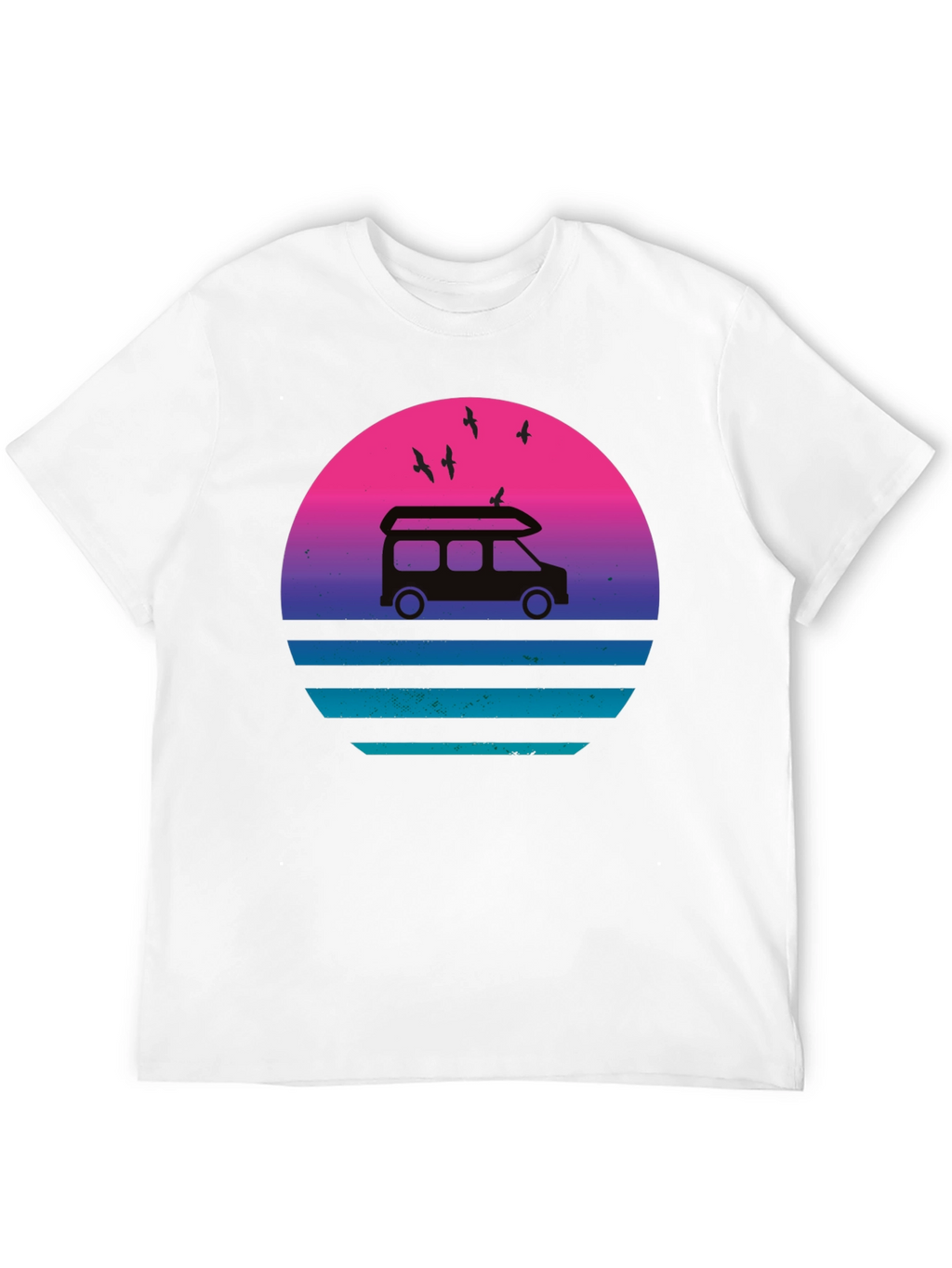Retro Van Sunset T-Shirt - Black Graphic Tee