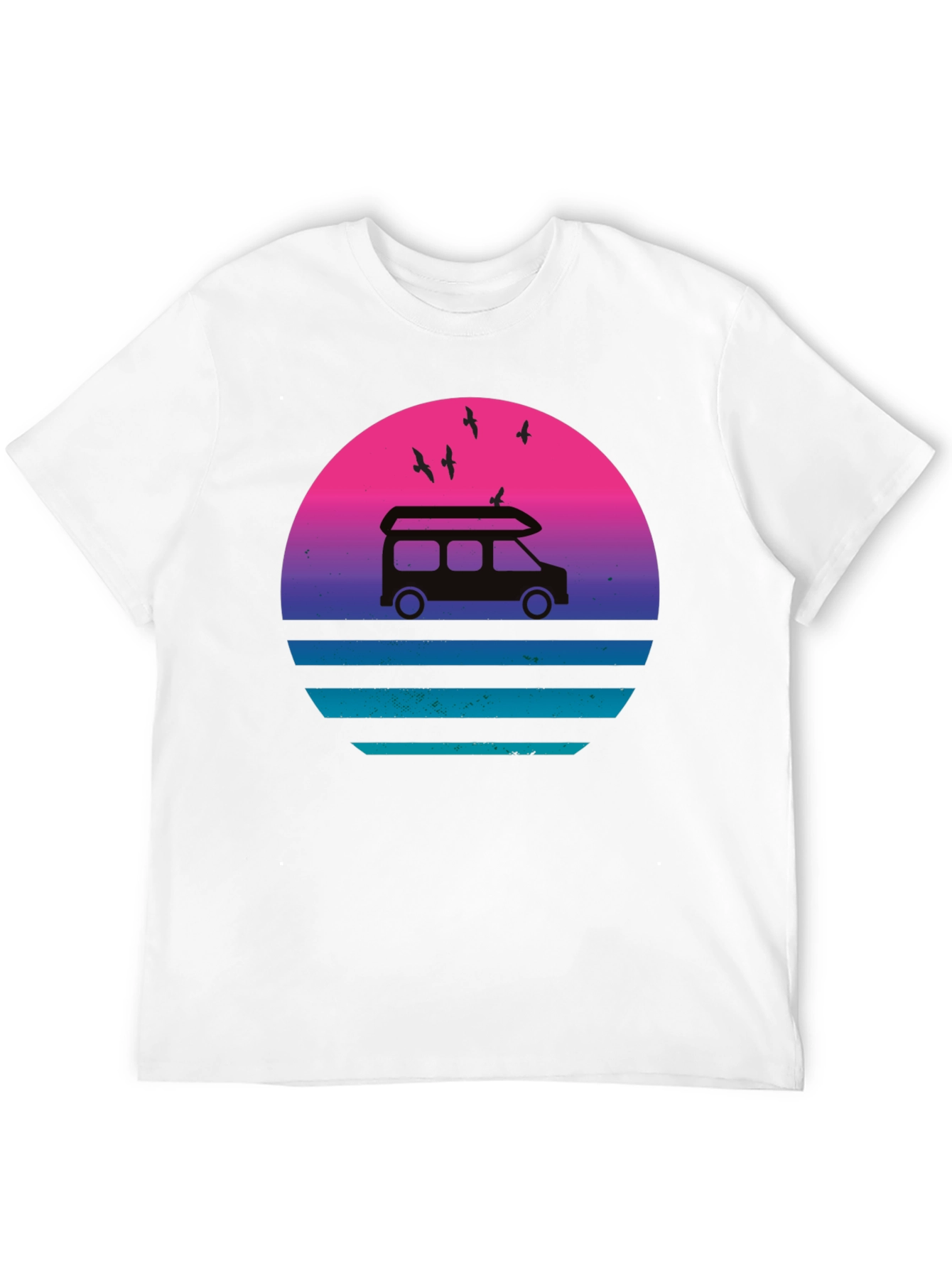 Retro Van Sunset T-Shirt - Black Graphic Tee