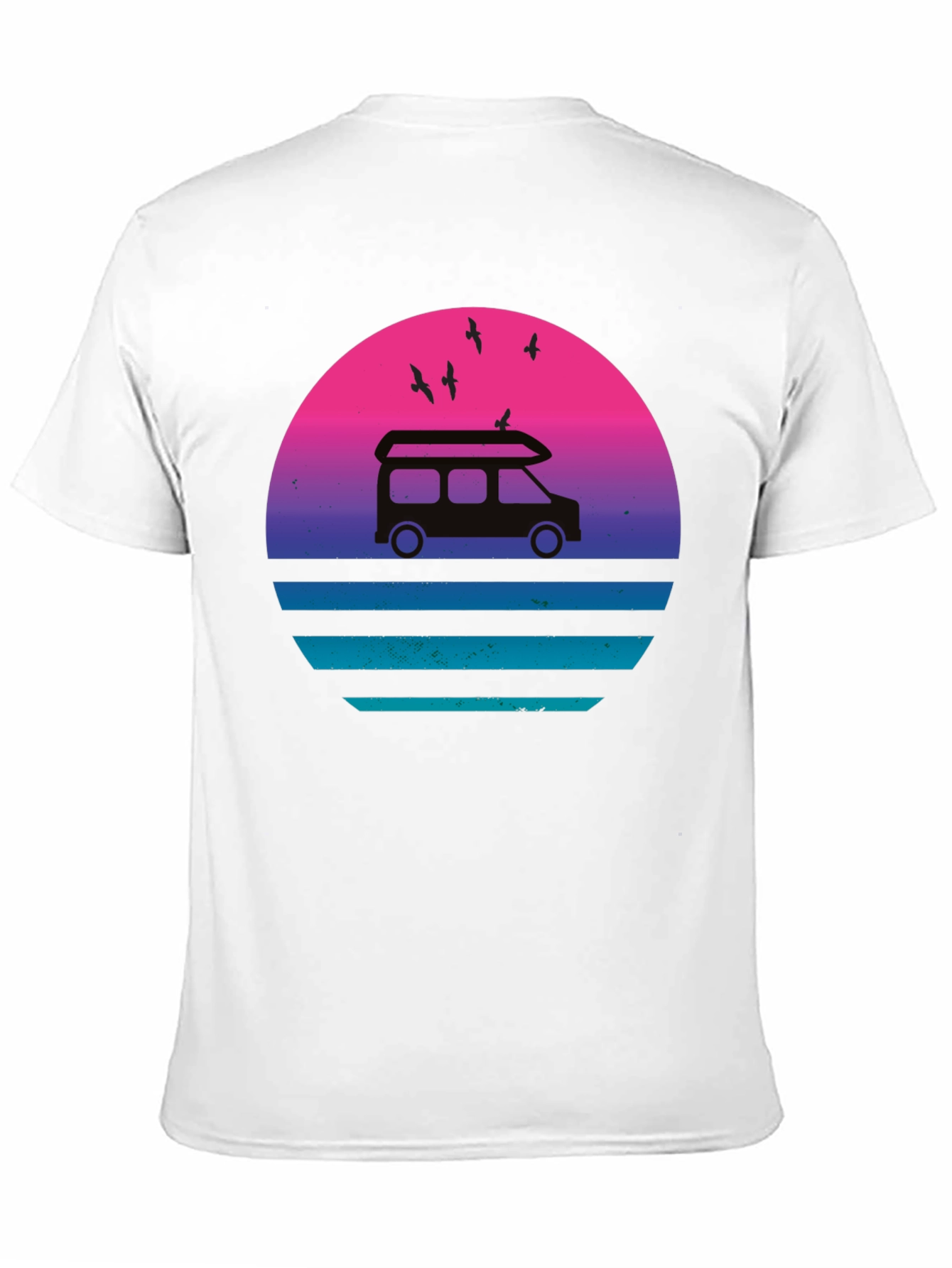 Retro Van Sunset T-Shirt - Black Graphic Tee