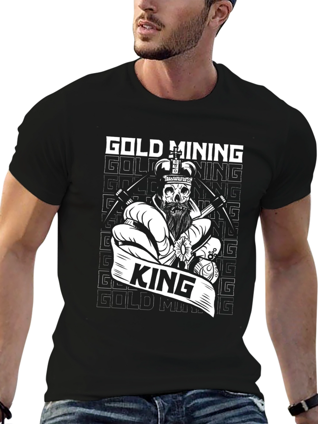 Gold Mining King Graphic Tee - Black