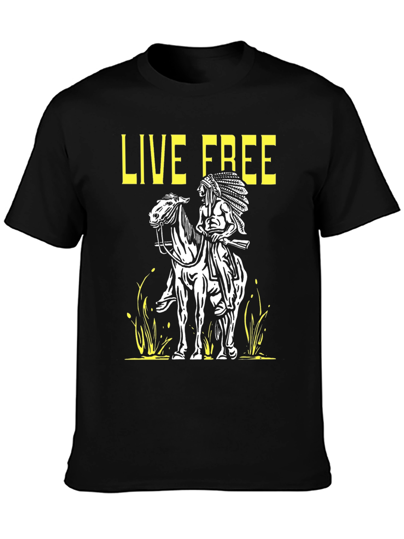 Live Free Graphic Tee - Native American T-Shirt