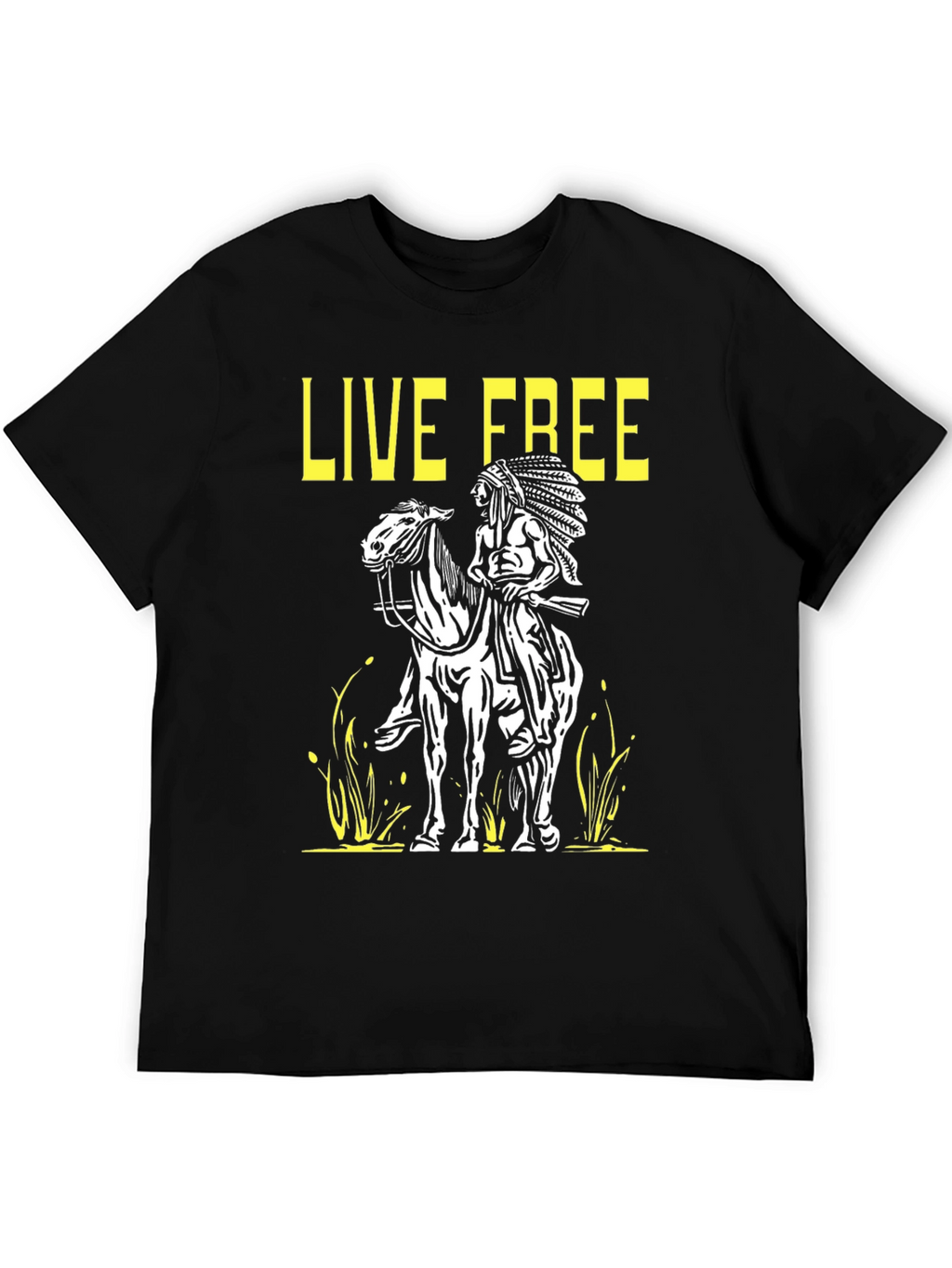 Live Free Graphic Tee - Native American T-Shirt