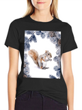 Squirrel Pine Cone Graphic Tee