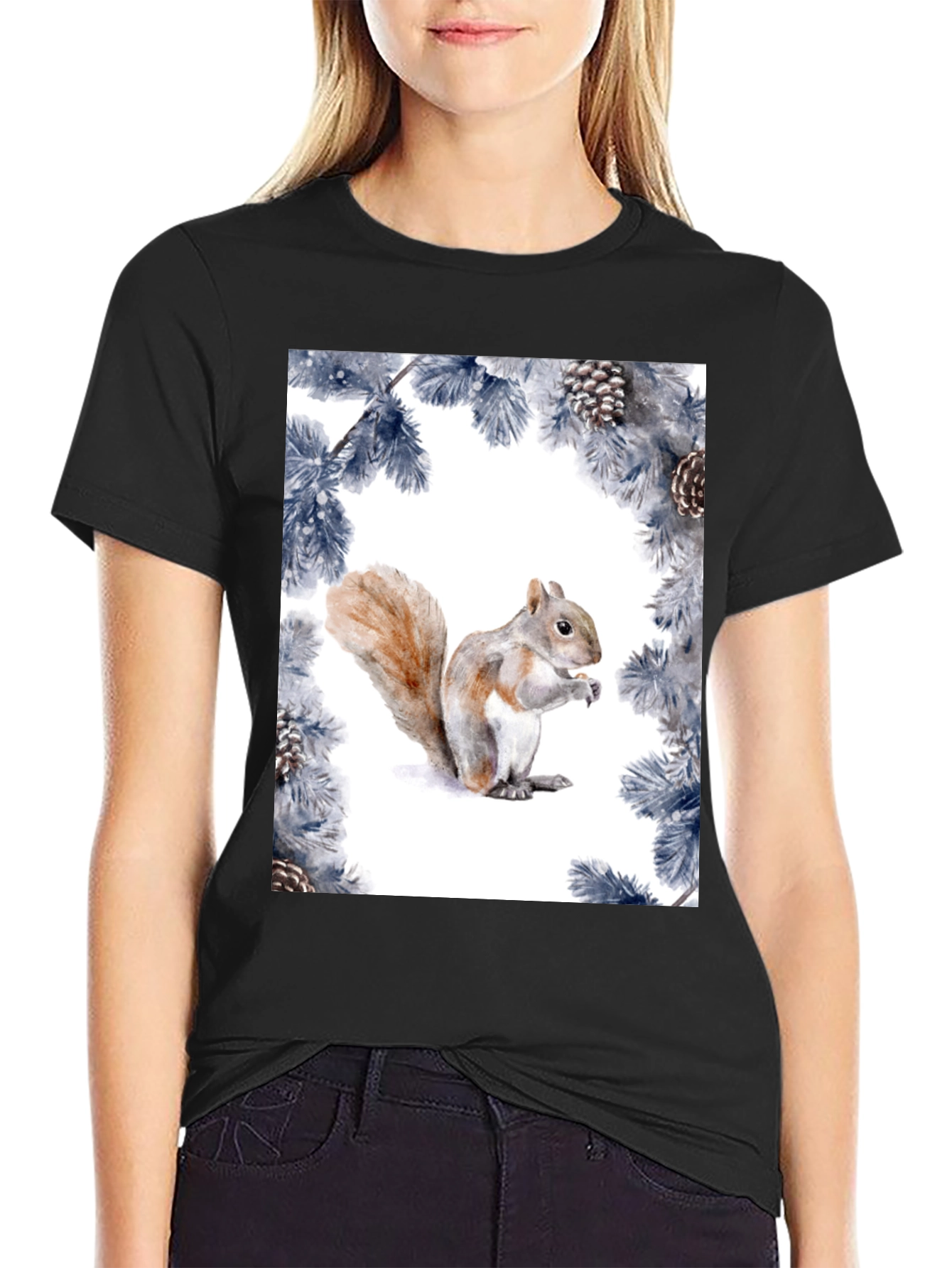 Squirrel Pine Cone Graphic Tee