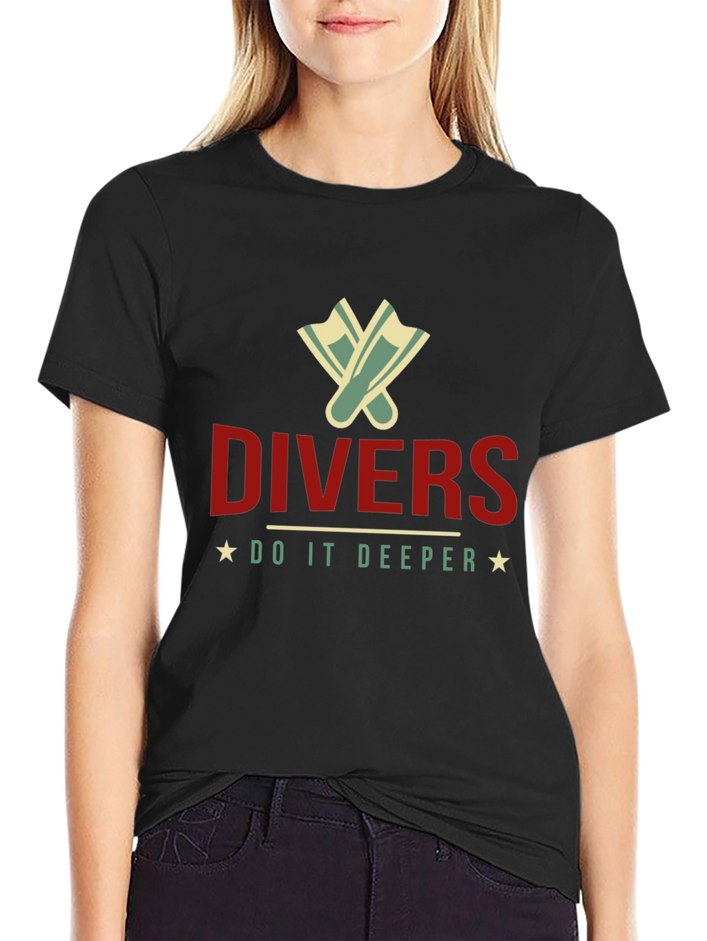 DIVERS Do It Deeper Black Graphic T-Shirt