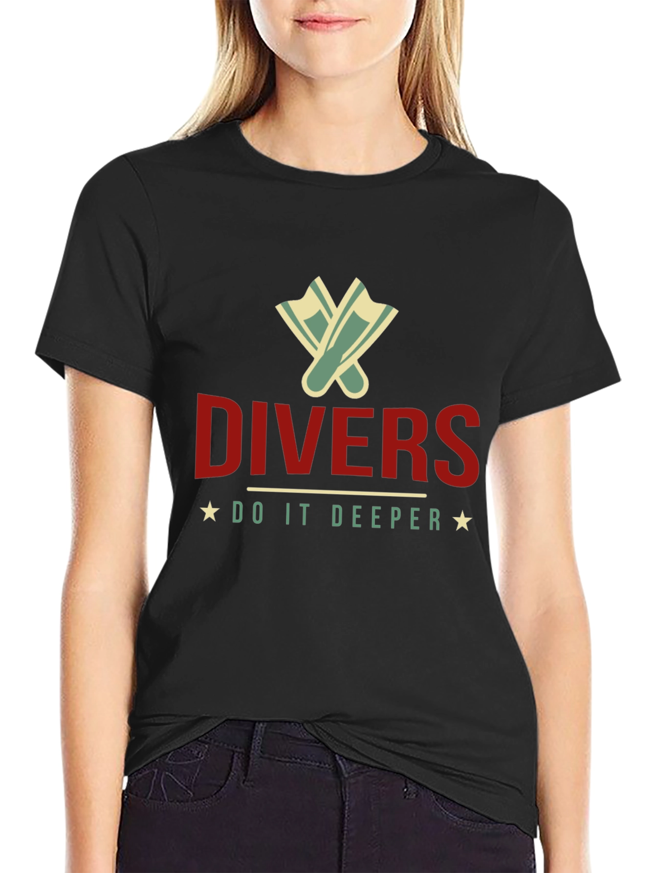 DIVERS Do It Deeper Black Graphic T-Shirt