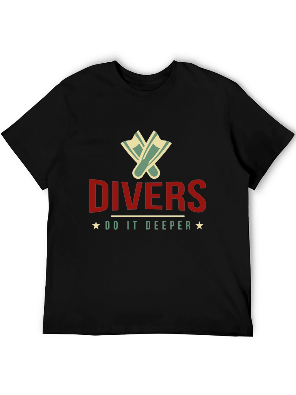 DIVERS Do It Deeper Black Graphic T-Shirt