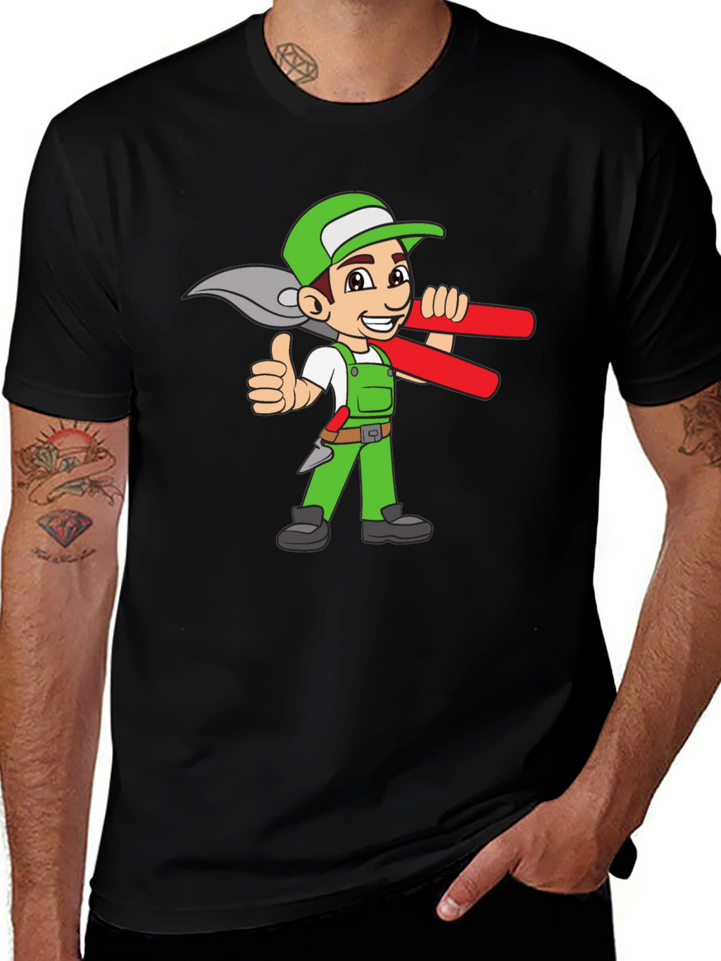 Gardener Cartoon Graphic T-Shirt