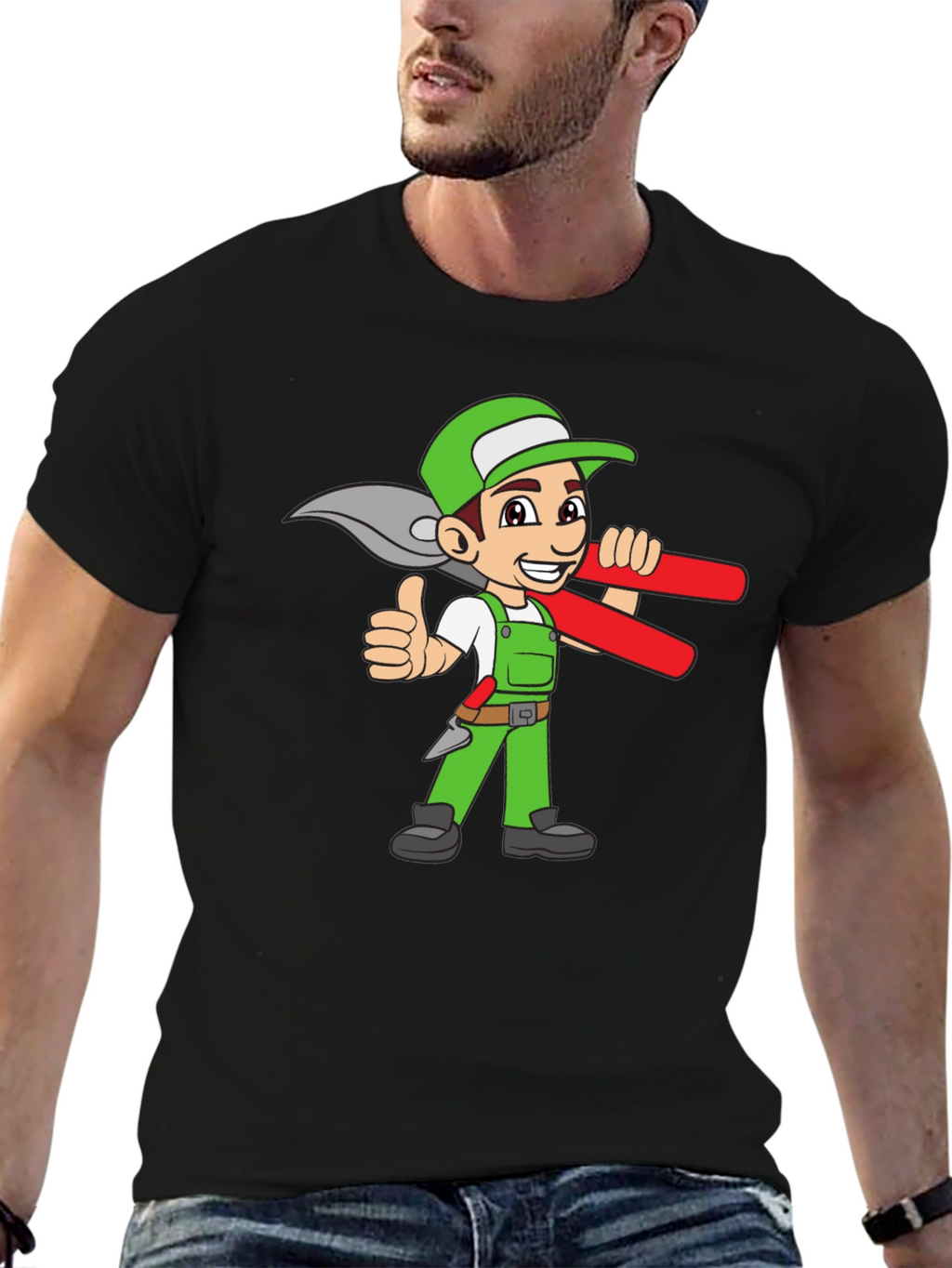 Gardener Cartoon Graphic T-Shirt