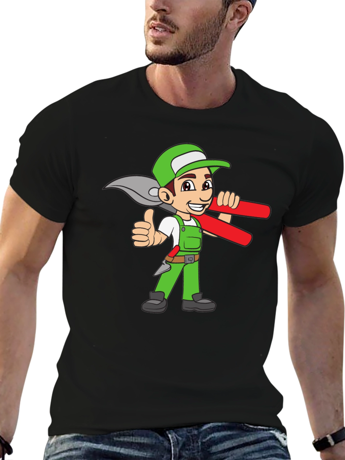 Gardener Cartoon Graphic T-Shirt