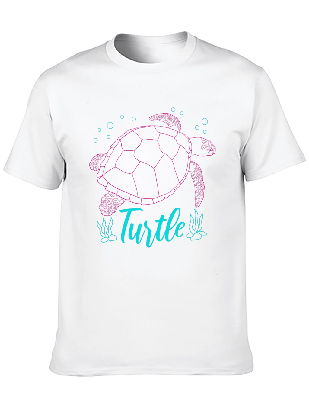 Turtle Graphic T-Shirt - Pink and Blue Design