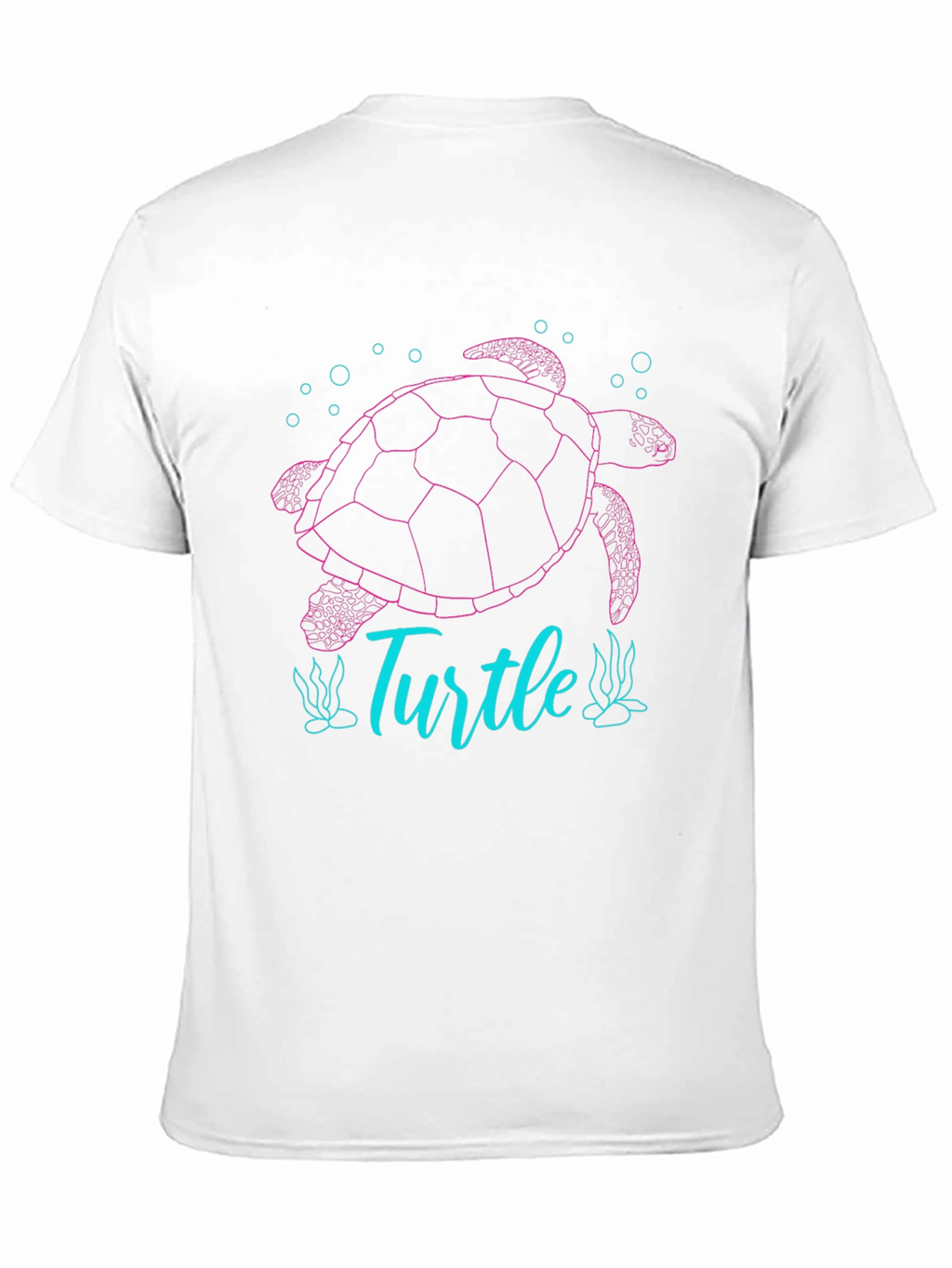 Turtle Graphic T-Shirt - Pink and Blue Design