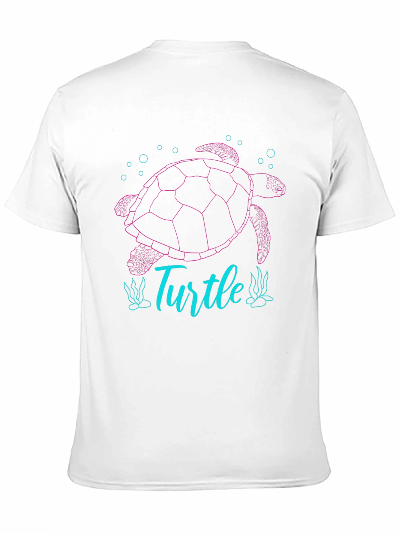 Turtle Graphic T-Shirt - Pink and Blue Design