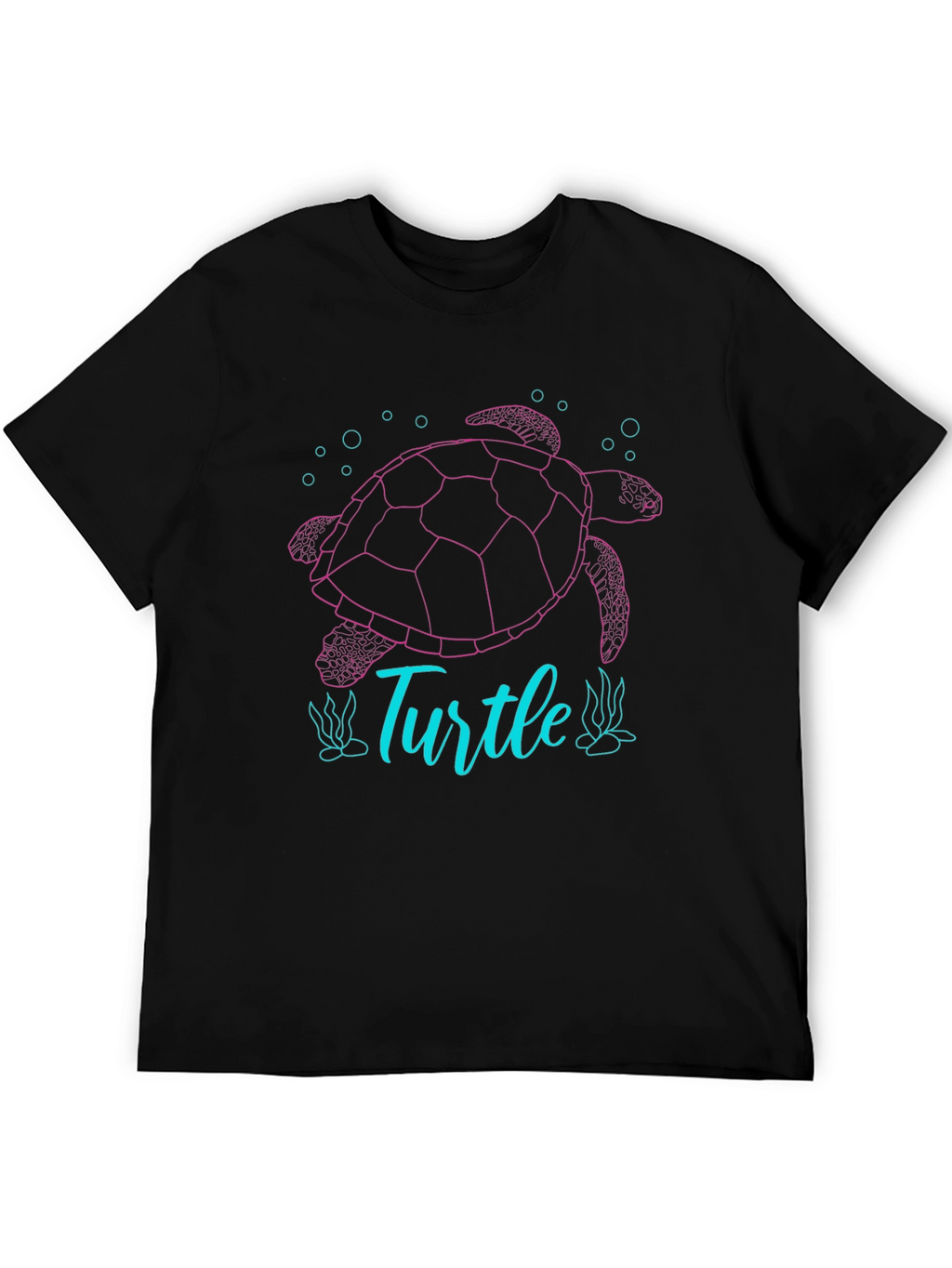 Turtle Graphic T-Shirt - Pink and Blue Design