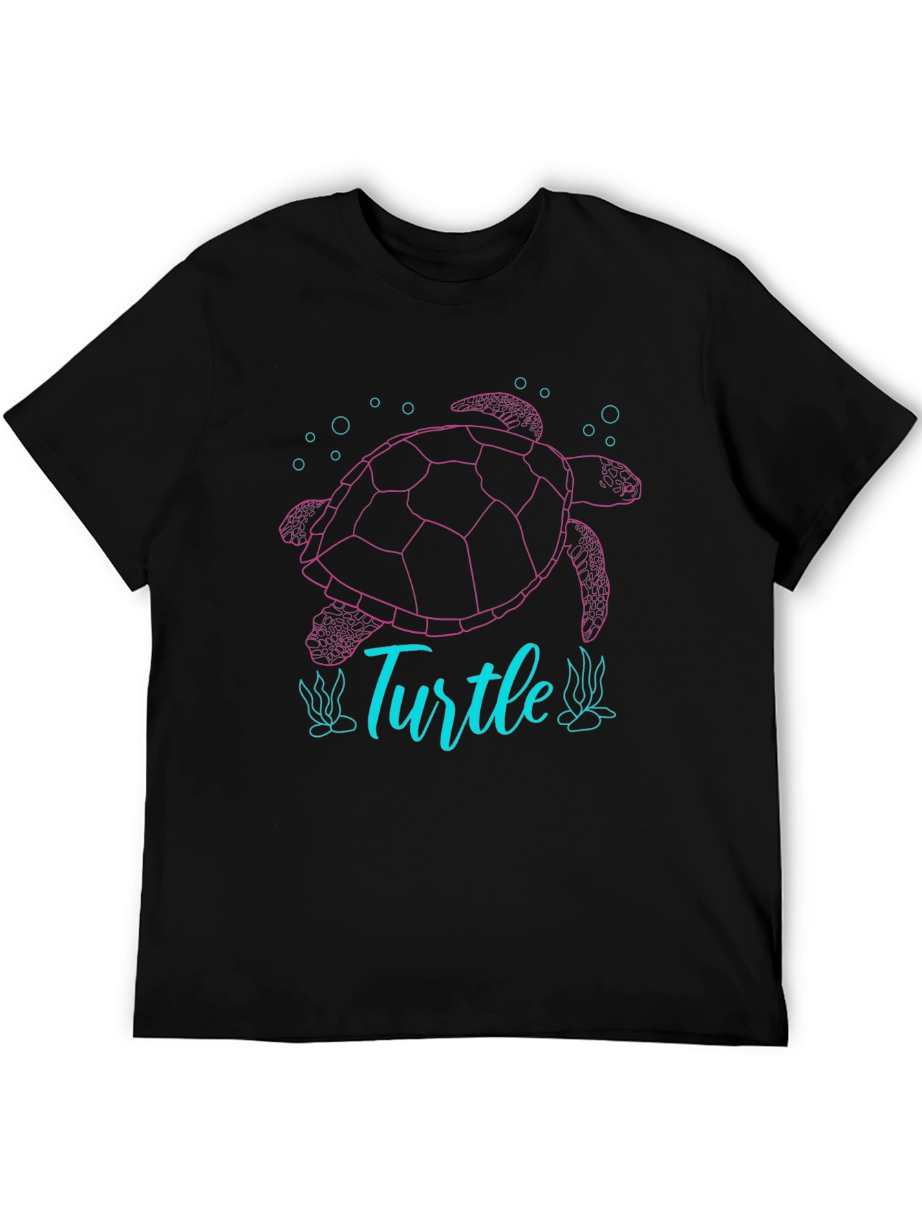 Turtle Graphic T-Shirt - Pink and Blue Design