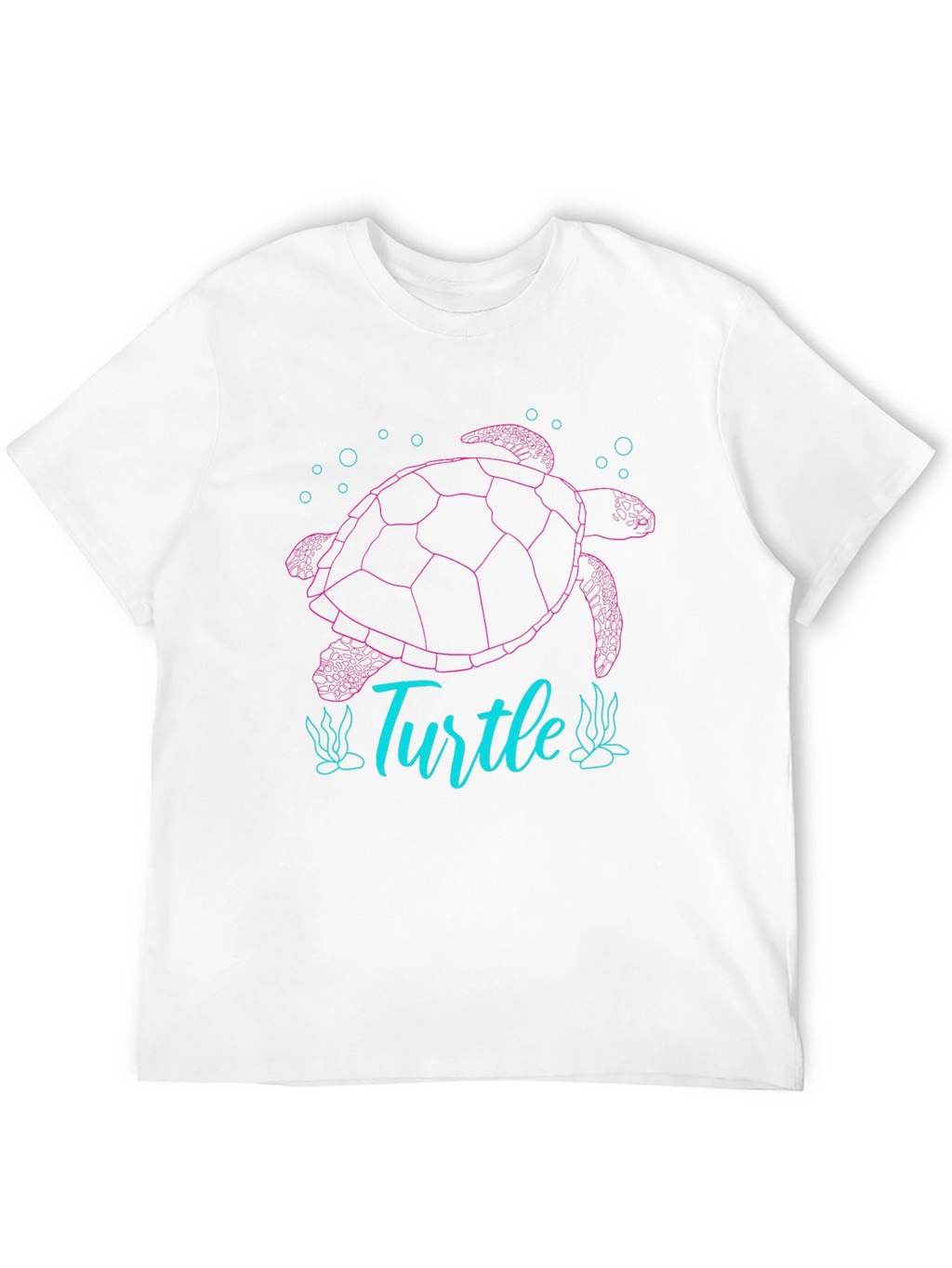 Turtle Graphic T-Shirt - Pink and Blue Design