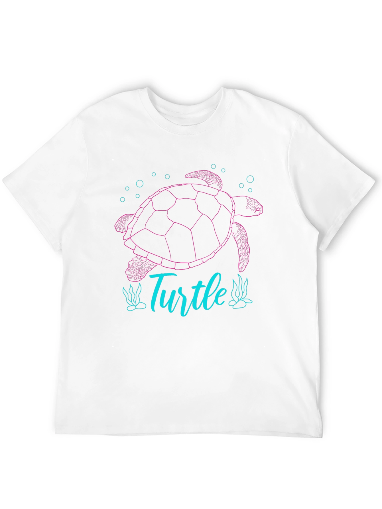Turtle Graphic T-Shirt - Pink and Blue Design