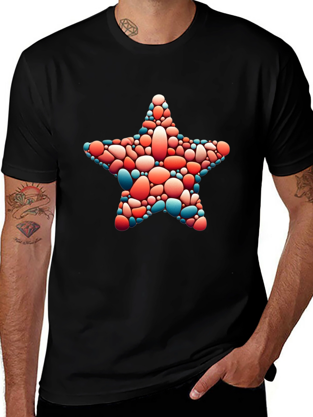 Star Pebble Graphic Tee - Casual Black T-Shirt