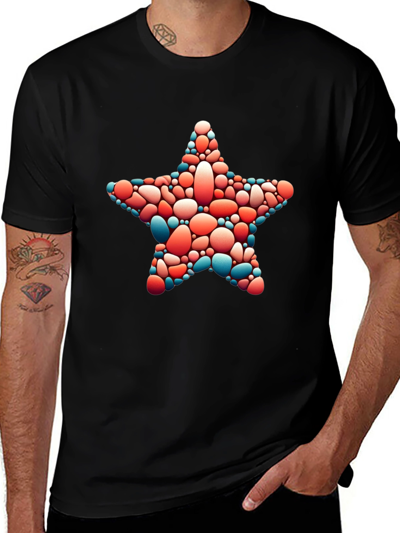 Star Pebble Graphic Tee - Casual Black T-Shirt