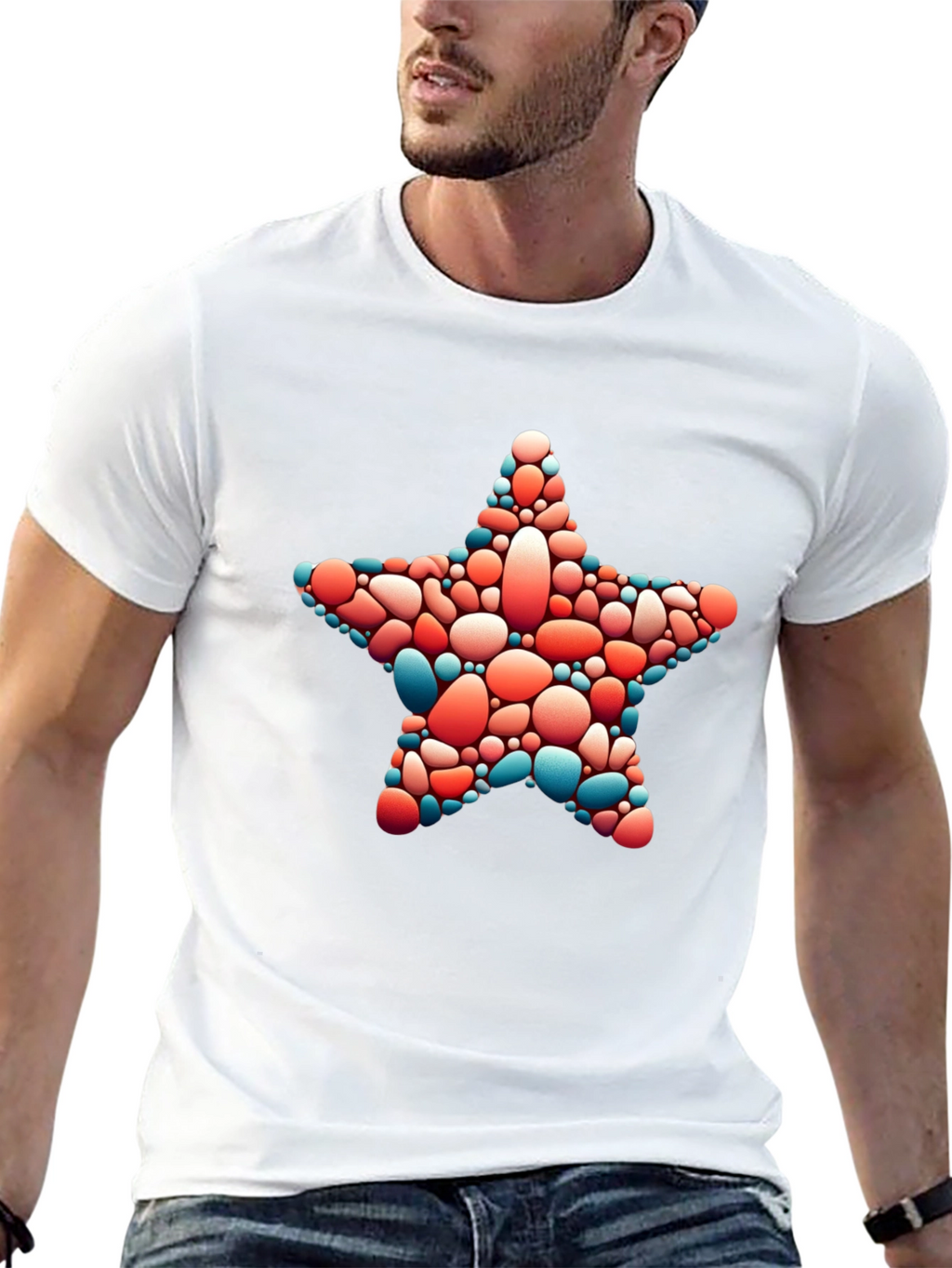 Star Pebble Graphic Tee - Casual Black T-Shirt