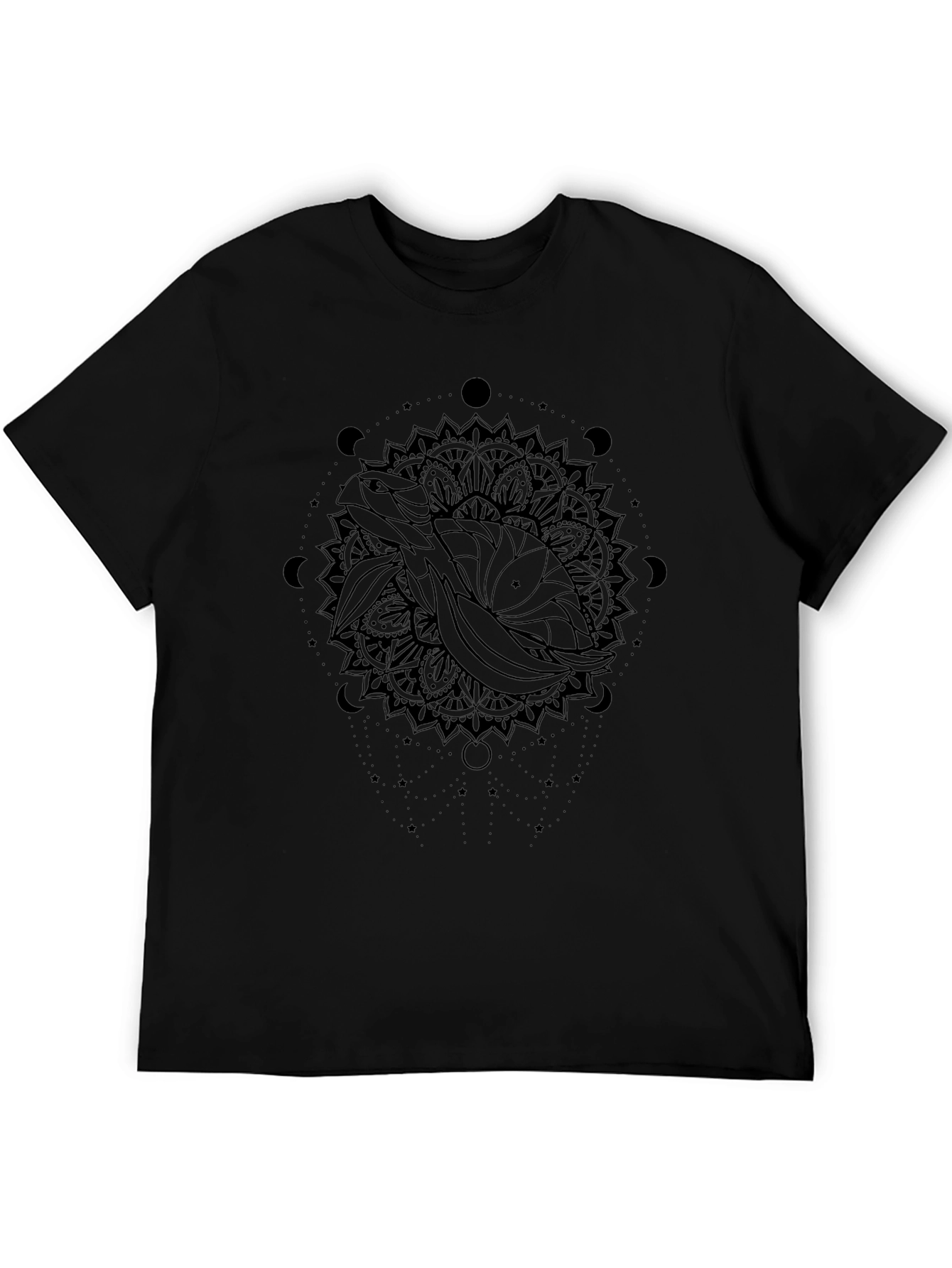 Turtle Mandala Graphic Black T-Shirt