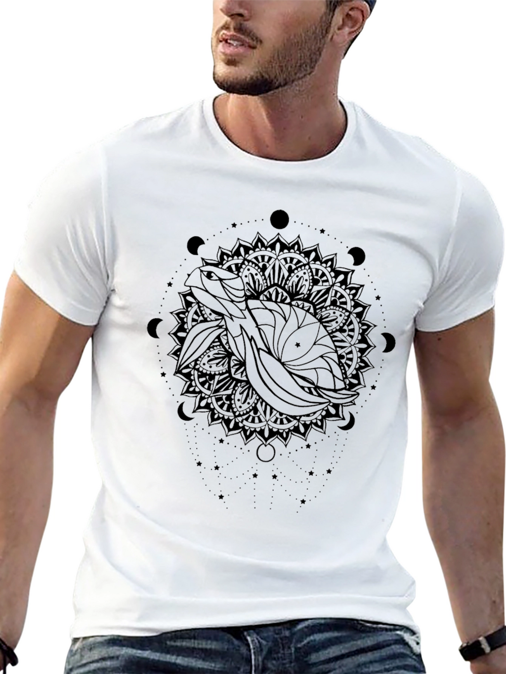 Turtle Mandala Graphic Black T-Shirt