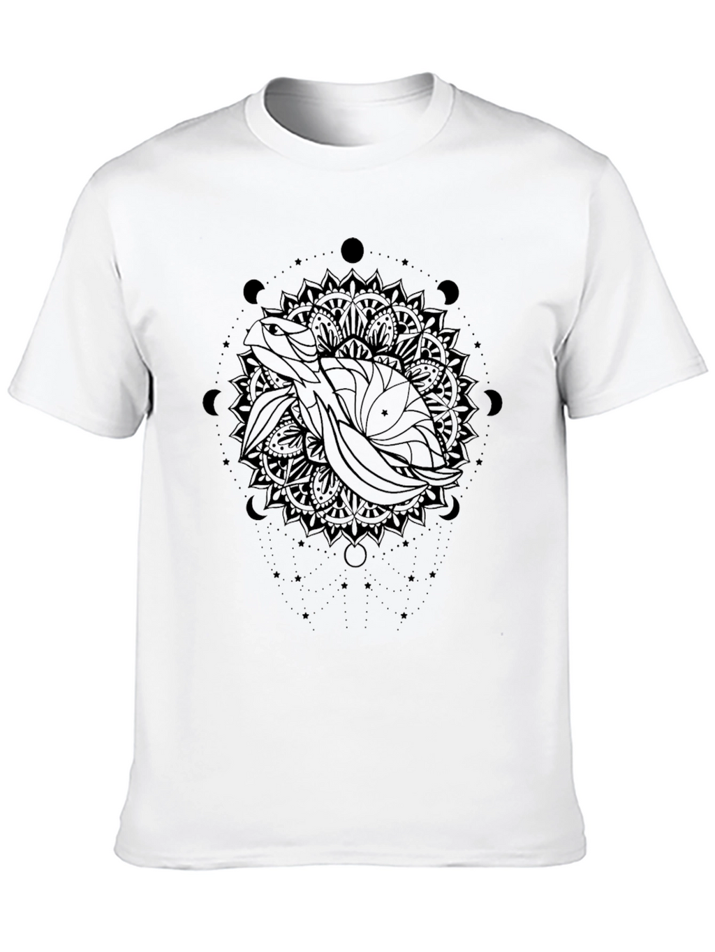 Turtle Mandala Graphic Black T-Shirt