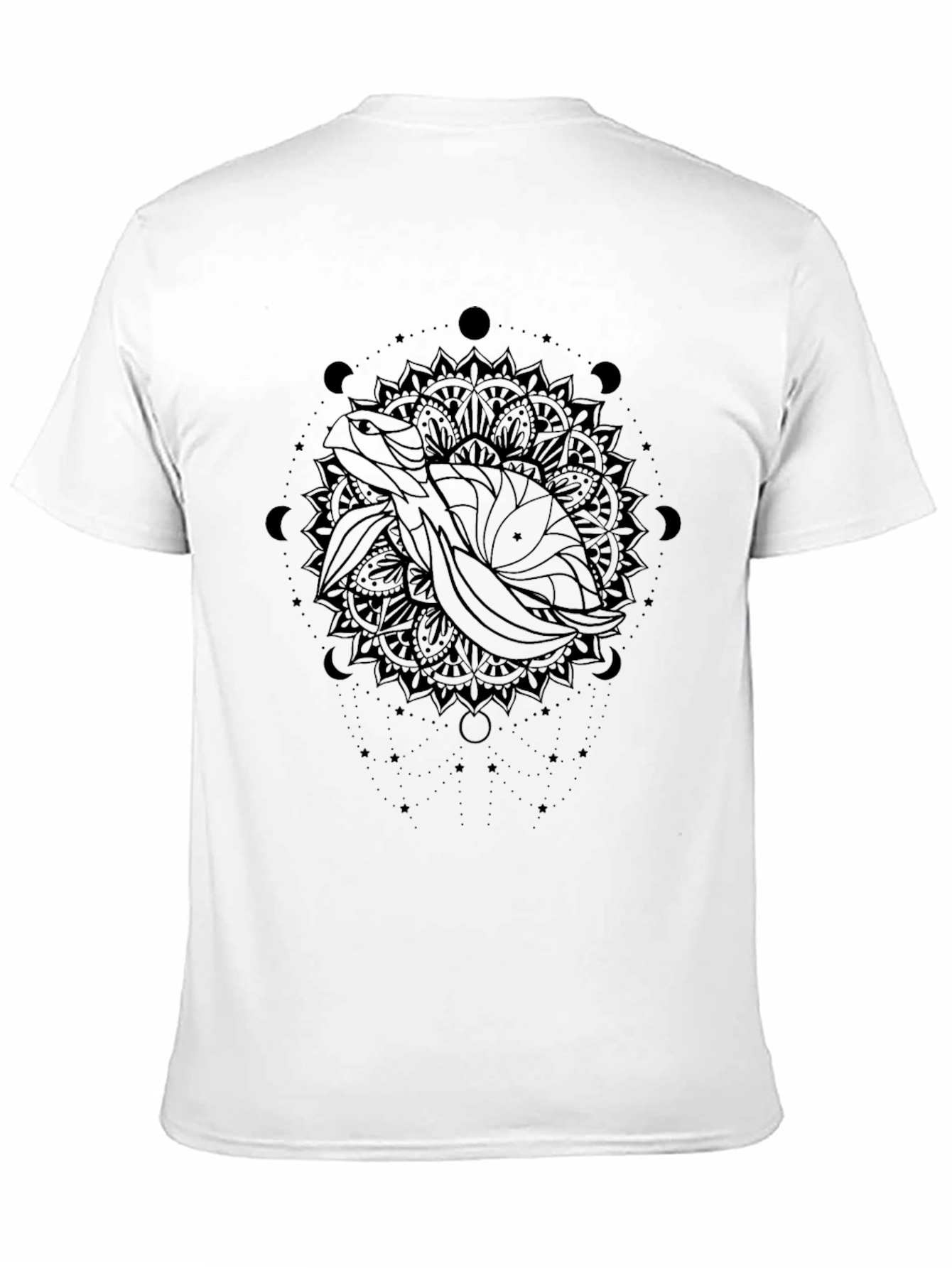 Turtle Mandala Graphic Black T-Shirt