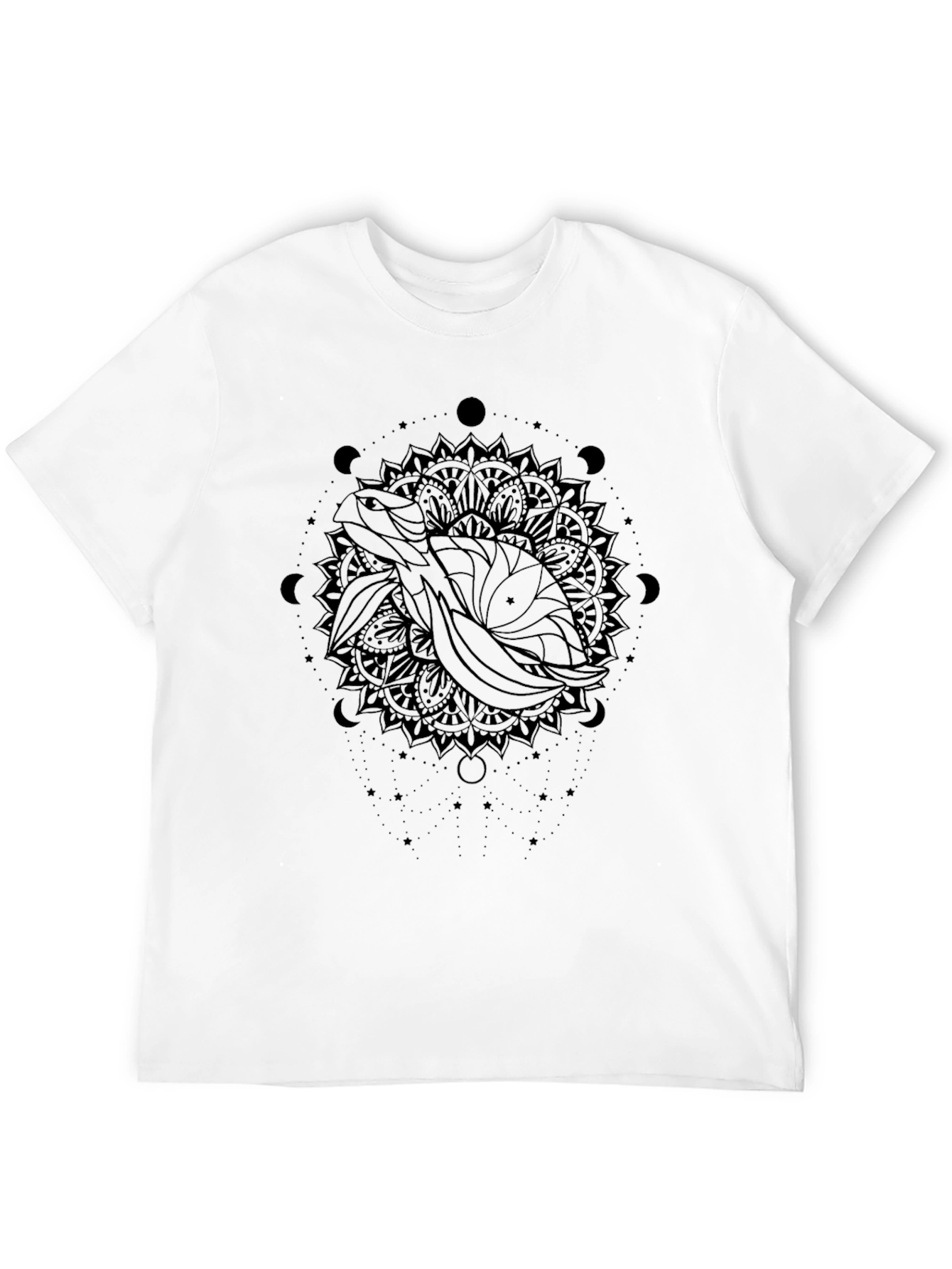 Turtle Mandala Graphic Black T-Shirt