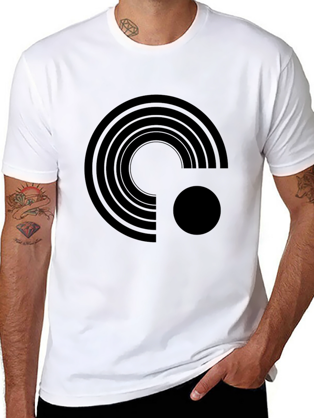 Modern Graphic Tee - Black Minimalist Design