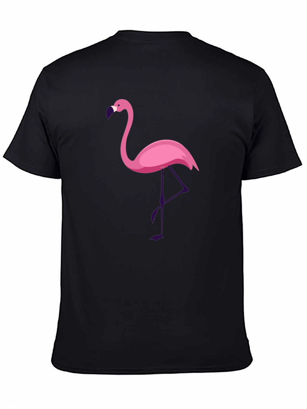 Black T-Shirt with Flamingo Graphic
