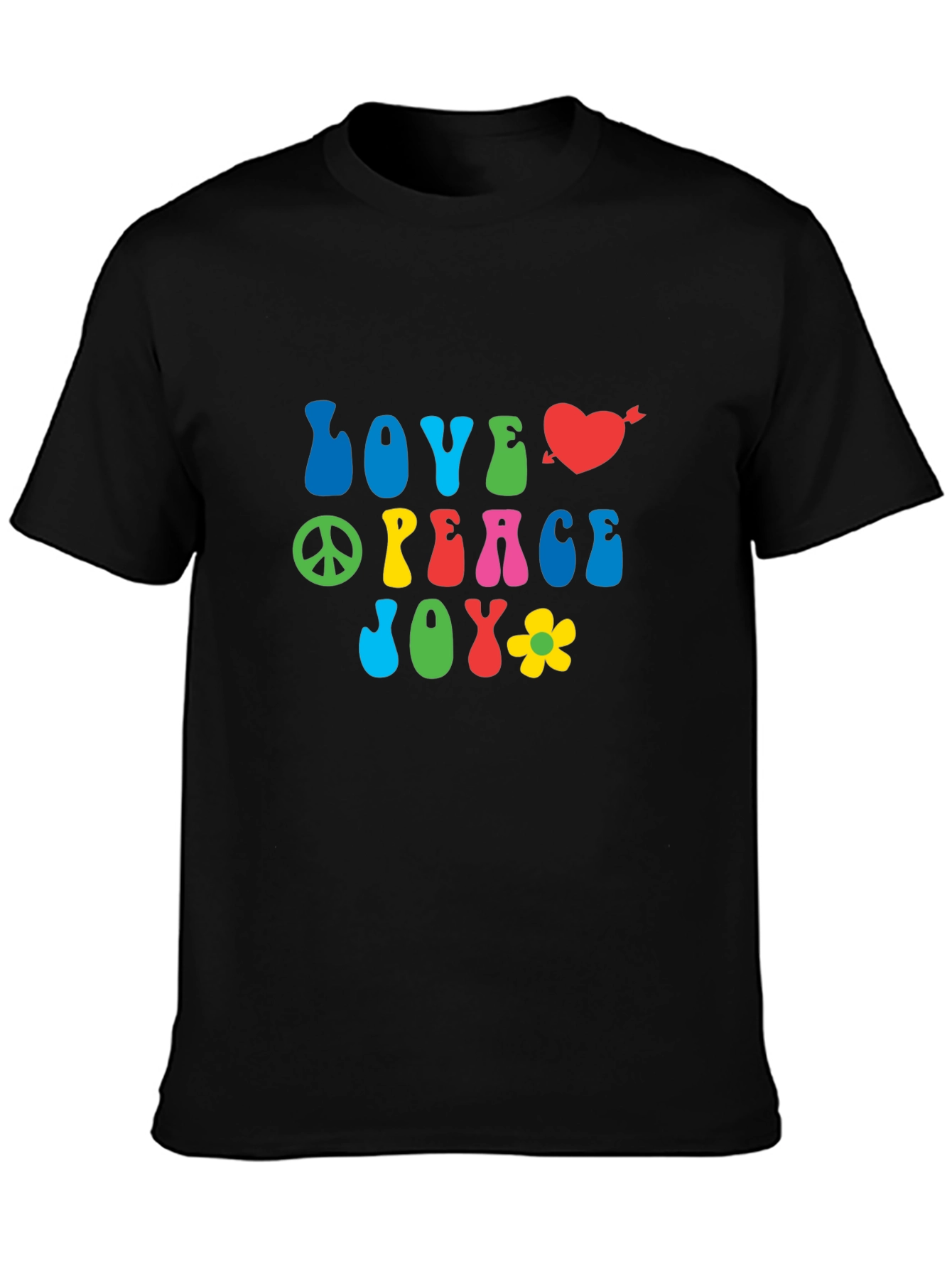 Love Peace Joy Graphic Tee - Retro Style