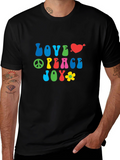 Love Peace Joy Graphic Tee - Retro Style