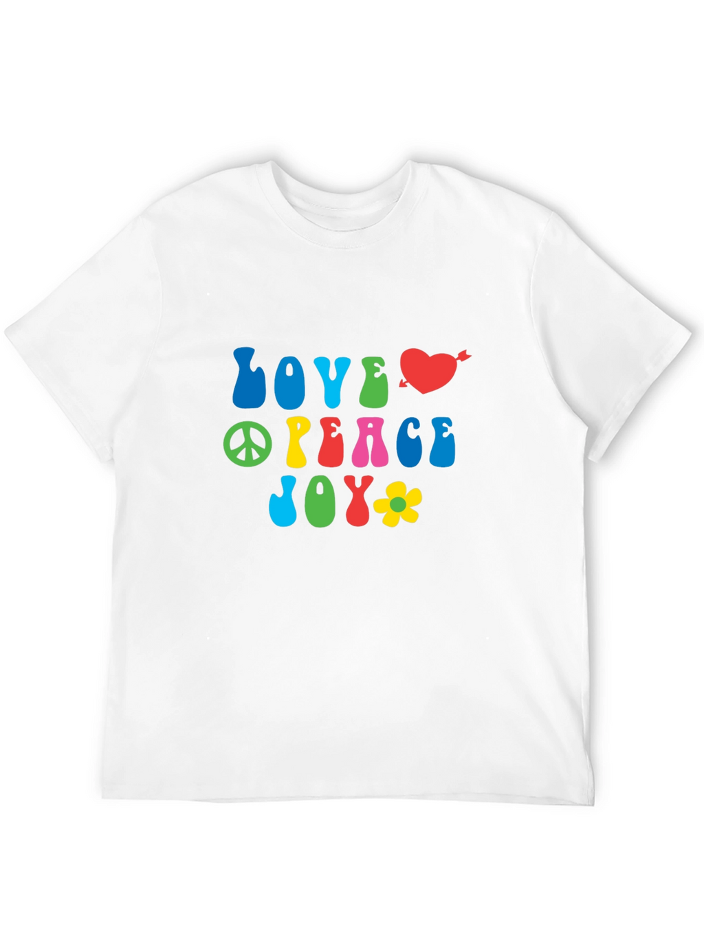 Love Peace Joy Graphic Tee - Retro Style