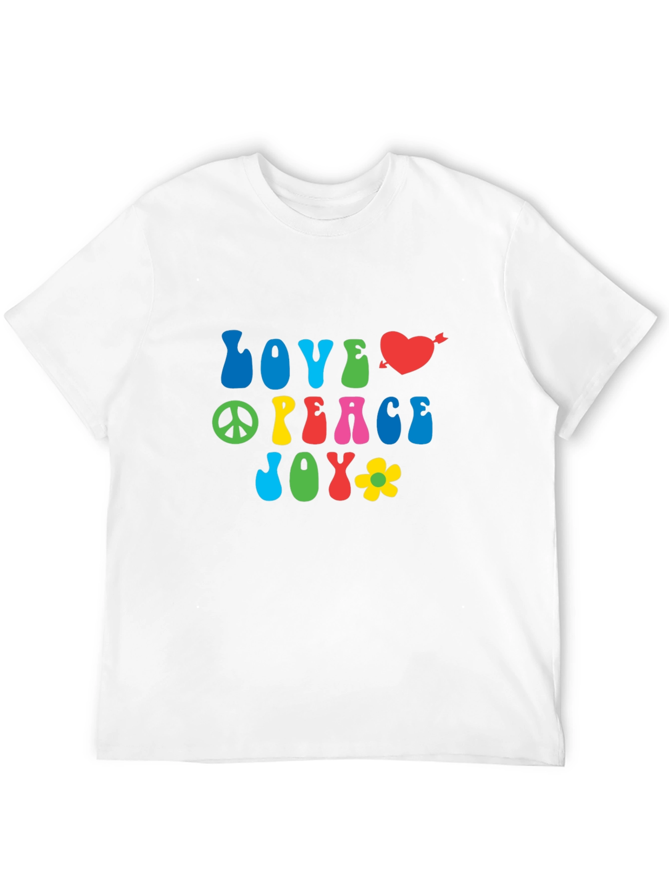 Love Peace Joy Graphic Tee - Retro Style