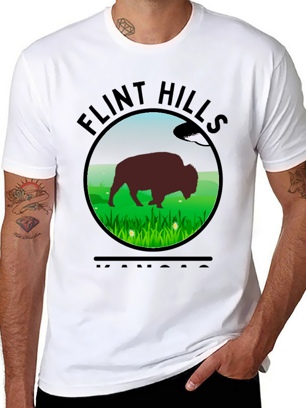 Flint Hills Kansas Bison T-Shirt