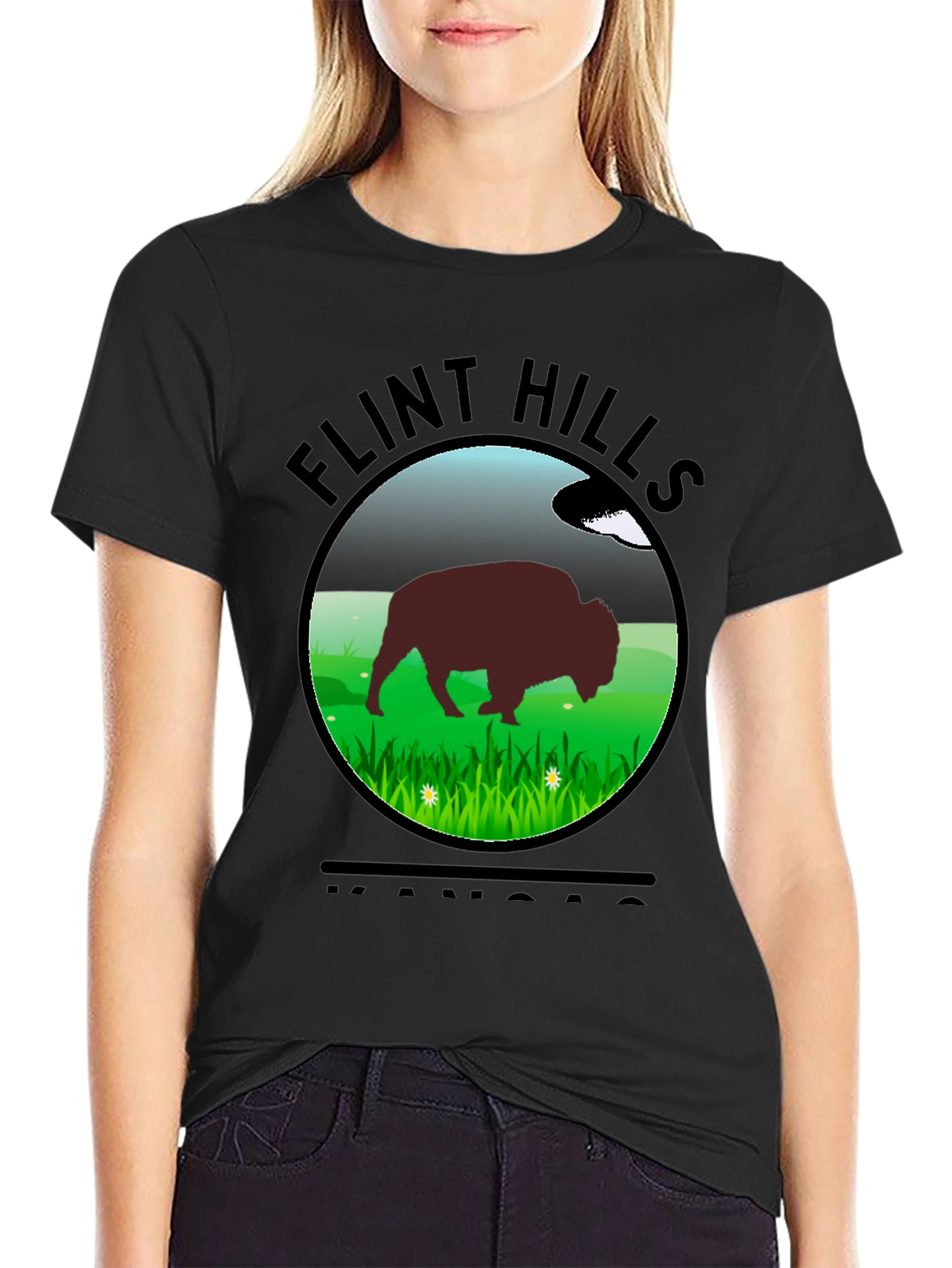 Flint Hills Kansas Bison T-Shirt